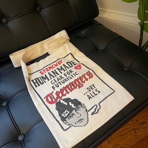 RARE Human Made STRMCWBY Gear for Futuristic Teenagers Cream Sling Bag